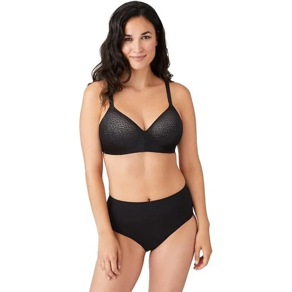 Wacoal Back Appeal Wire Free T Shirt‎ Bra Black 856303 Size 34D 34 D New